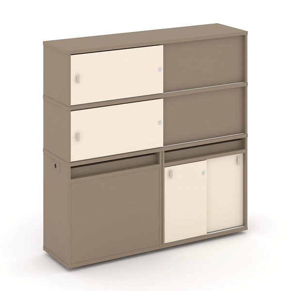 картинка Тумба двойная + высокая надставка Estetica ES.NB.2V-27