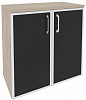 Шкаф низкий широкий (2 низких фасада стекло лакобель в раме) Onix O.ST-3.2R white/black