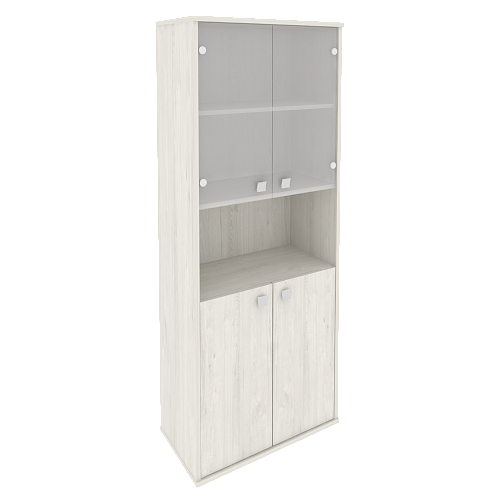 Шкаф высокий широкий комбинированный со стеклом и нишей Стайл (STYLE) Л.СТ-1.4