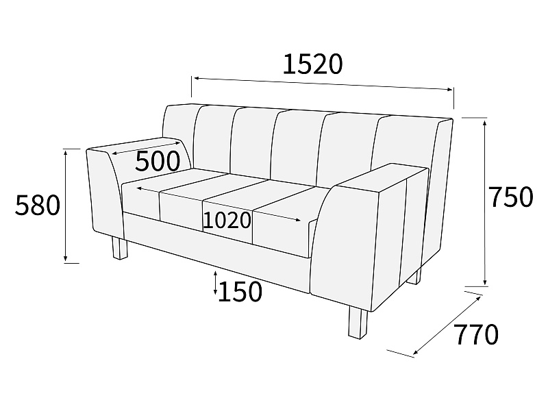 картинка Диван 2-х местный Лима Д2
