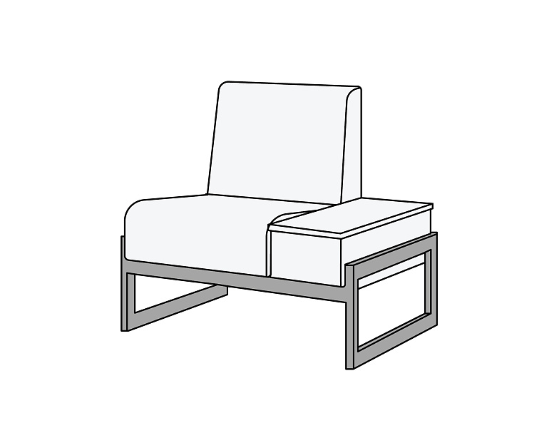 фото Кресло со столиком справа Сигма-люкс КрСтПр