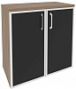 Шкаф низкий широкий (2 низких фасада стекло лакобель в раме) Onix O.ST-3.2R white/black