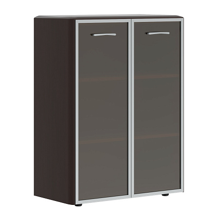 Шкаф средний со стеклянными дверьми в AL-рамке и обвязкой ДИОНИ (DIONI) DMC 85.7 892х450х1185