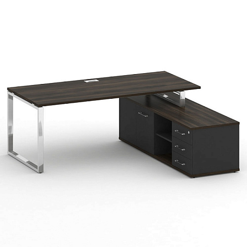 Стол руководителя с опорной греденцией, правый 200x180 см Шифт (SHIFT) SK.SRG-200 (R)