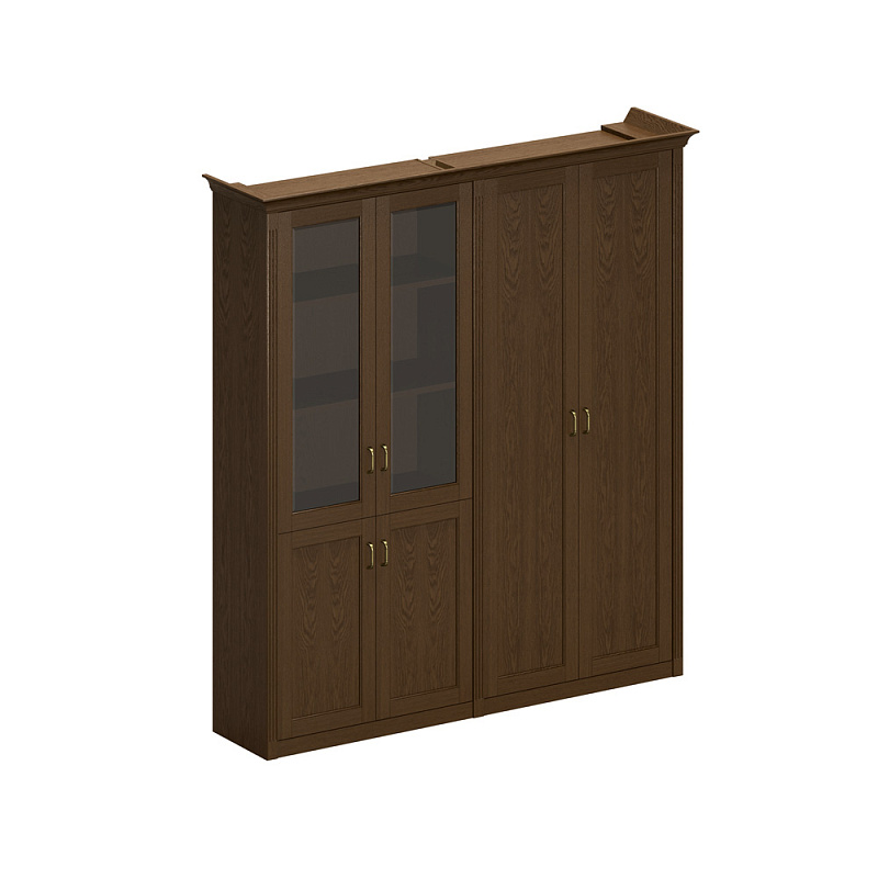 картинка Шкаф высокий комбинированный (для одежды + для документов со стеклянными дверями) Perseo ПС 353 ДМ