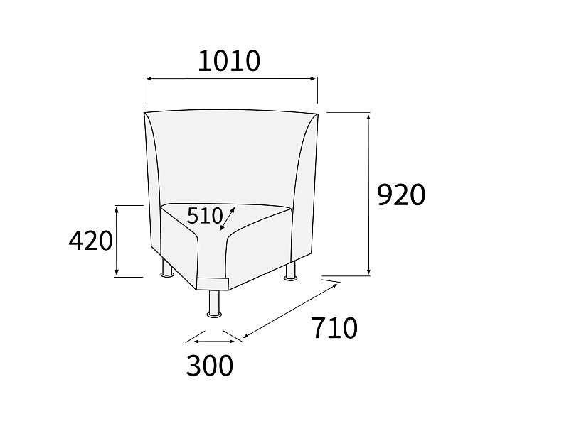 картинка Модуль угловой 60 внутренний Снейк У 60