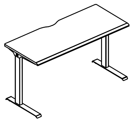 Стол 140 письменный на металлокаркасе МL (1 скос) Alta ML МР А2 004.02