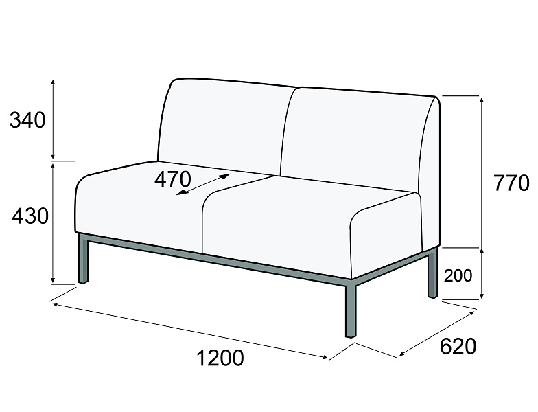 картинка Диван 2-х местный Сигма лайт Д2