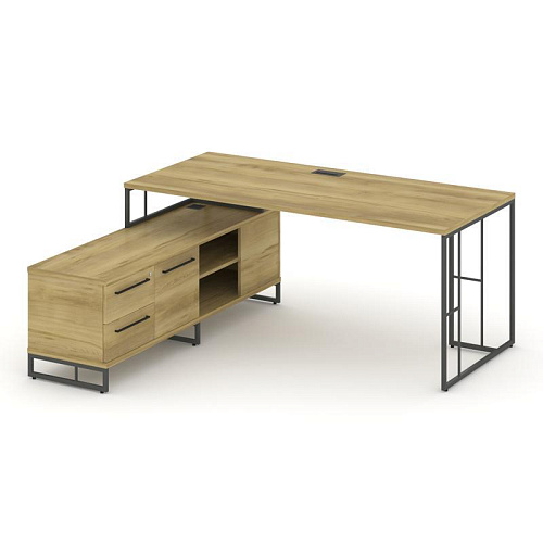 Стол руководителя на опорной тумбой Рифт Директ (RIFT DIRECT) RF.SRT-24 (L) 1580*1600*750