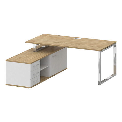 Стол руководителя с опорной греденцией , левый 180x180 см Шифт (SHIFT) SK.SRG-180 (L)