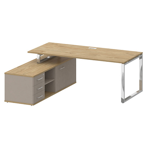 Стол руководителя с опорной греденцией , левый 200x180 см Шифт (SHIFT) SK.SRG-200 (L)