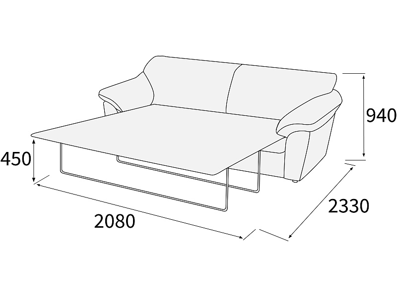 картинка Диван 3-х местный с механизмом Афина Д3М