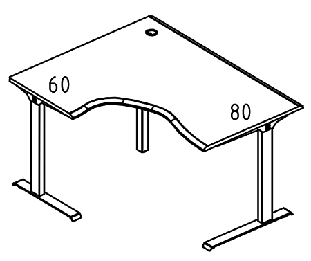 Стол эргономичный на металлокаркасе МL (2 скоса) левый Alta ML МР А2 087.01