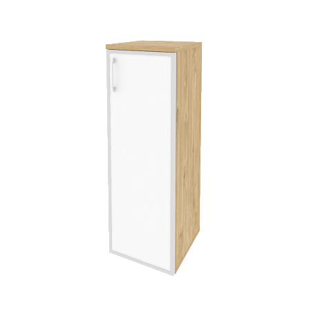 Шкаф офисный средний узкий правый (1 средний фасад стекло лакобель в раме) Оникс (ONIX) O.SU-2.4R(R) white/black