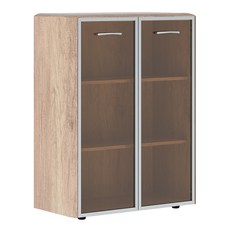 Шкаф средний со стеклянными дверьми в AL-рамке и обвязкой ДИОНИ (DIONI) DMC 85.7 892х450х1185