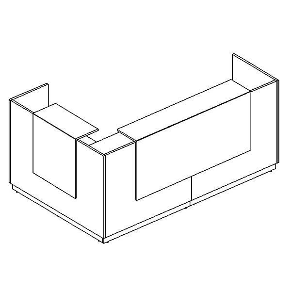 картинка Стойка ресепшен угловая правая (полки высокие) А4 9876
