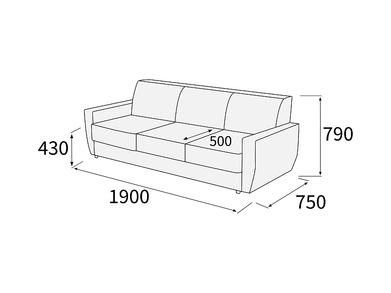 картинка Диван 3-х местный Омега Д3