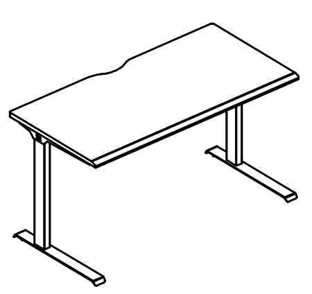 Стол 160 офисный на металлокаркасе МL (1 скос) Alta ML МР А2 015.02