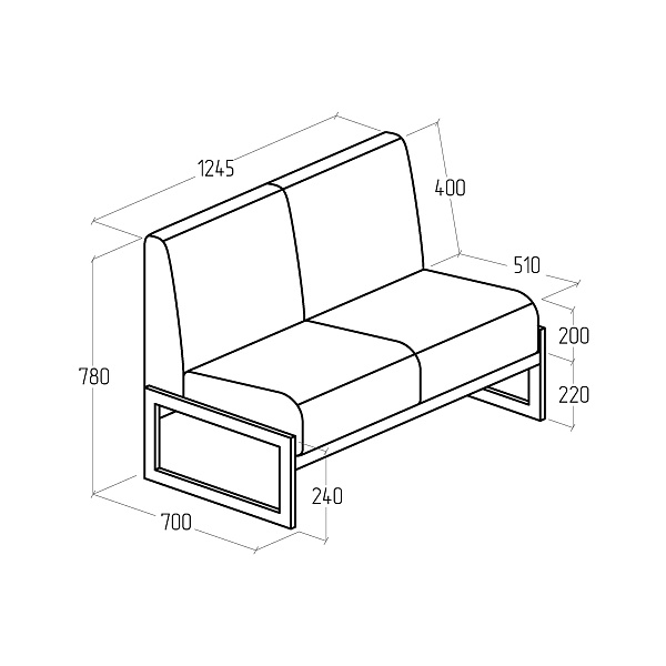 картинка Диван Everprof Solo двухместный EV-SL-02