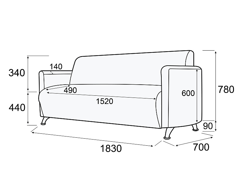 картинка Диван 3-х местный Брикс Д3