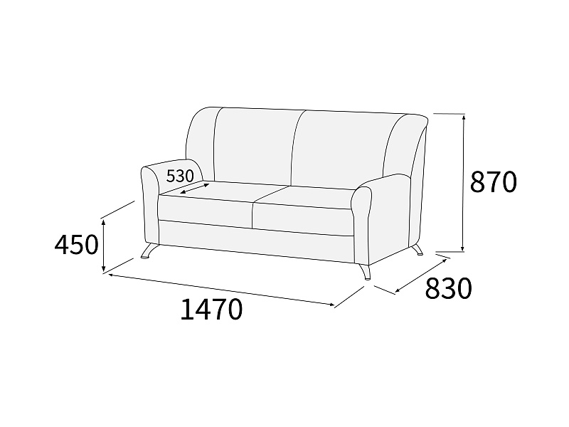 картинка Диван 2-х местный Зевс Д2