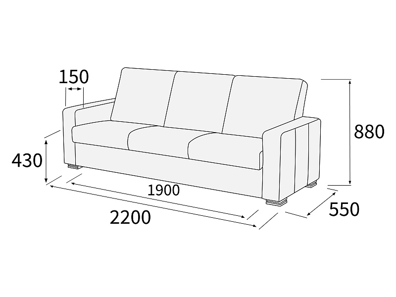 картинка Диван 3-х местный Палермо Д3Р
