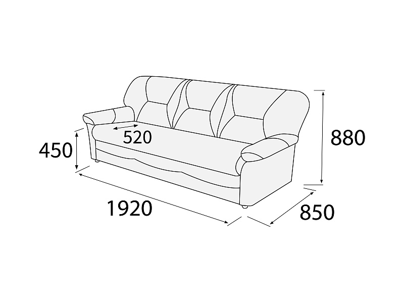 картинка Диван 3-хместный Дельта Д3