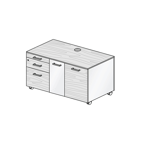 картинка Тумба сервисная с файловым ящиком, левая Darch 15026S