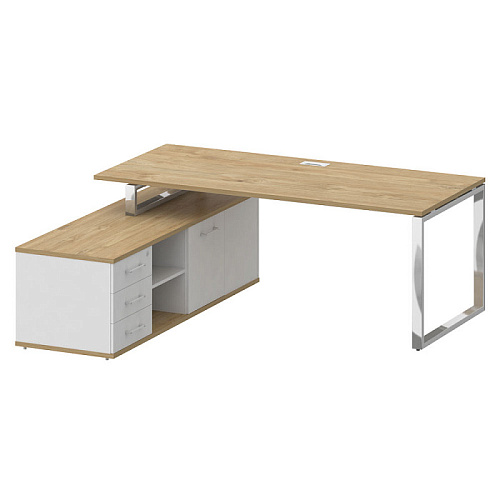 Стол руководителя с опорной греденцией , левый 200x180 см Шифт (SHIFT) SK.SRG-200 (L)