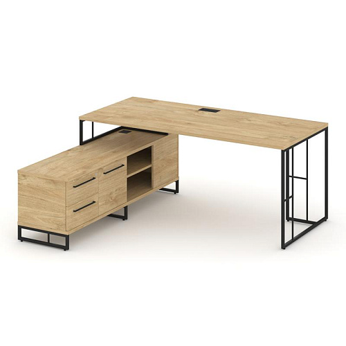 Стол руководителя на опорной тумбой Рифт Директ (RIFT DIRECT) RF.SRT-24 (L) 1580*1600*750