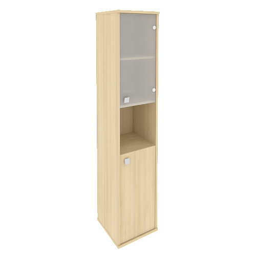 Шкаф узкий высокий комбинированный со стеклом и нишей правый Стайл (STYLE) Л.СУ-1.4Пр