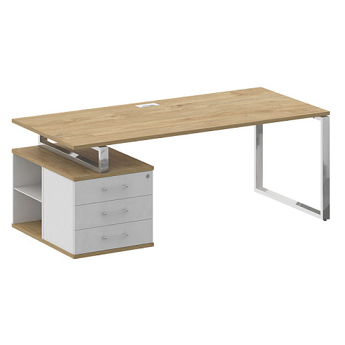 Стол руководителя с опорной тумбой , левый 200x90 см Шифт (SHIFT) SK.SRT-200 (L)