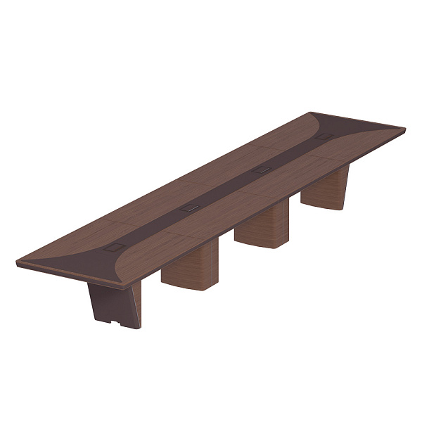 картинка Стол для переговоров прямоугольный дерево кожа, металлическая вставка ISixty 560TAS