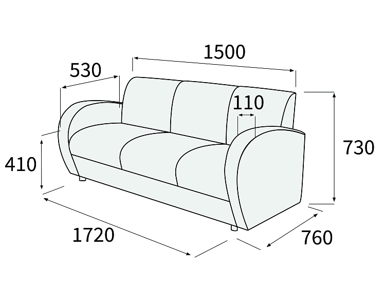 картинка Диван 3-х местный Альфа-люкс Д3