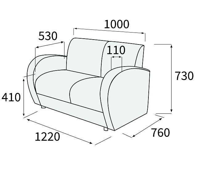 картинка Диван 2-х местный Альфа-люкс Д2