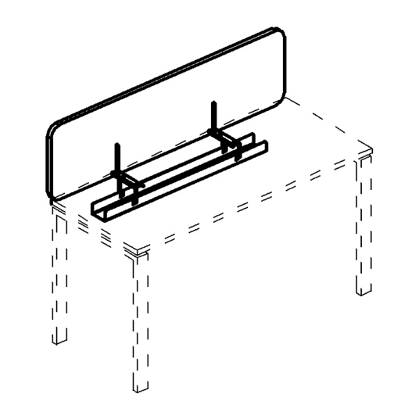 картинка Экран для стола 160 настольный фронтальный тканевый Albero А4 Б 878