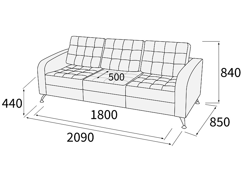 картинка Диван 3-х местный Марс Д3