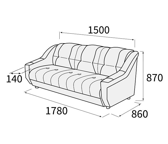 картинка Диван 3-х местный Альфа Д3