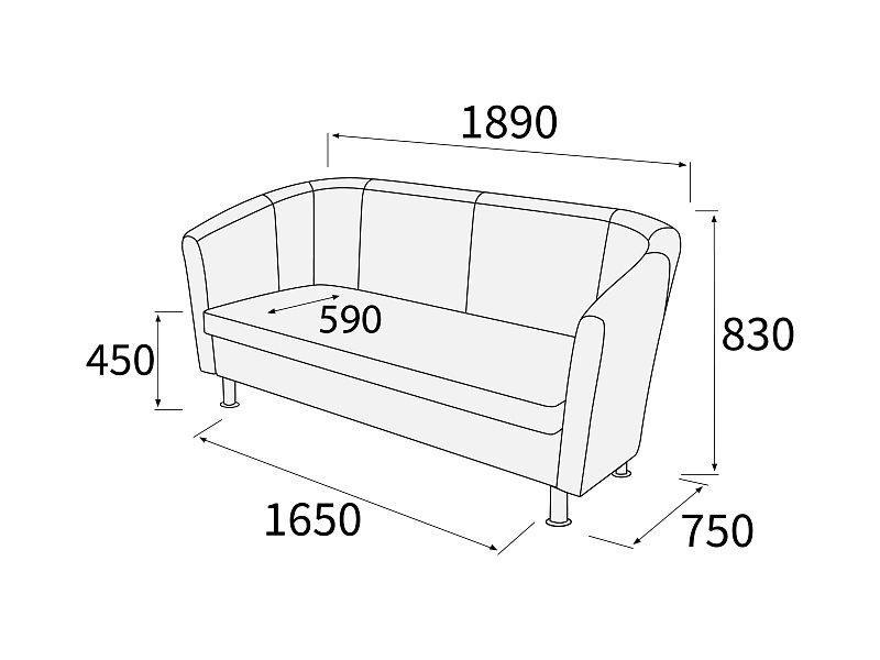 картинка Диван 3-х местный Эллипс Д3