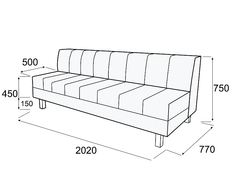 картинка Модуль 3-х местный без подлокотников Лима 3С