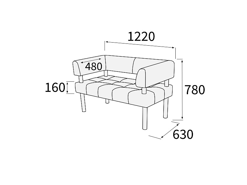 картинка Диван 2-х местный Спринт Д2