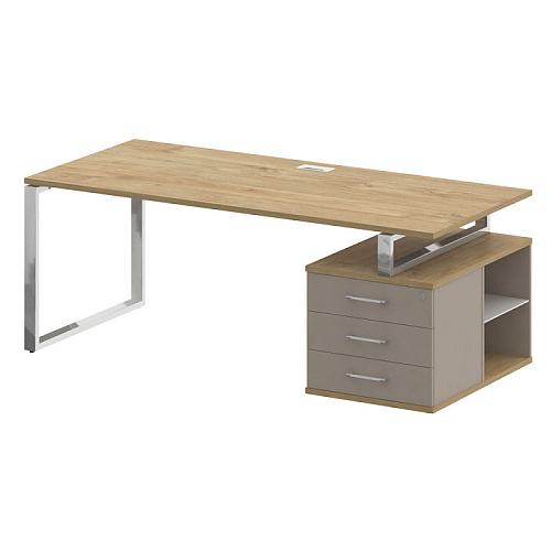 Стол руководителя с опорной тумбой , правый 200x90 см Шифт (SHIFT) SK.SRT-200 (R)