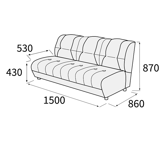 картинка Модуль 3-х местный без подлокотников Альфа 3С