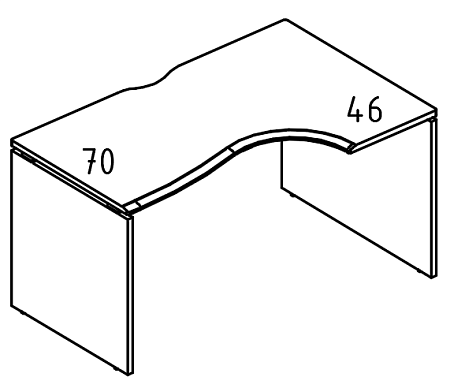 Стол эргономичный &quot;Классика&quot; на каркасе ДСП (1 скос) правый  Alta МР МП 046.02
