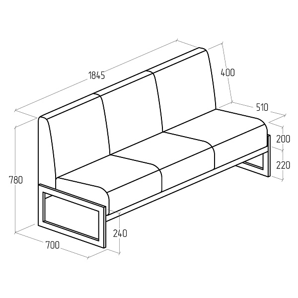 картинка Диван Everprof Solo трехместный EV-SL-03