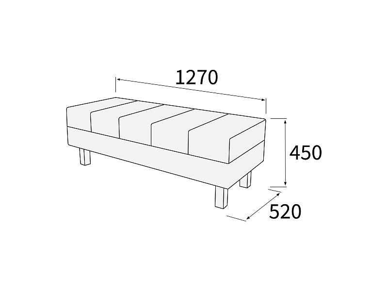 картинка Банкетка 2-х местная малая Лима Б 2мал