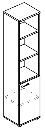 Шкаф для документов полузакрытый узкий (топ ДСП) Alta МР 9481