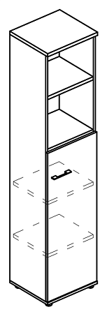 Шкаф для документов полузакрытый узкий (топ ДСП) Alta МР 9482