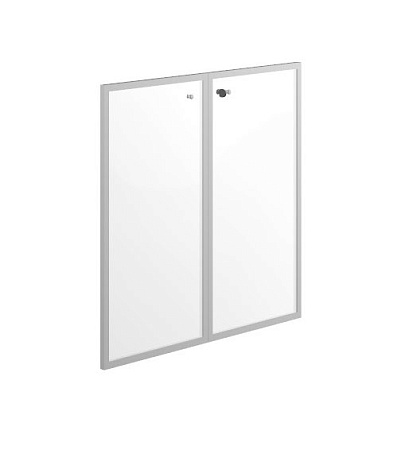 Двери для буазери, стекло белое, рама хром X8 BOATDBAD L