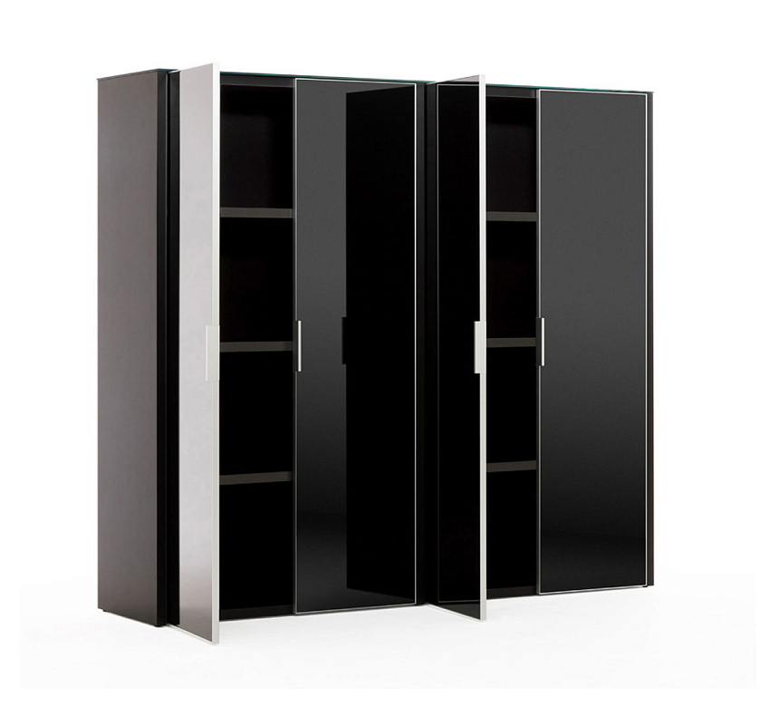 картинка Шкаф для бумаг, 4 дв. GALA Ancona LIB4/899 +2*LIBW/899 BLACK GLASS